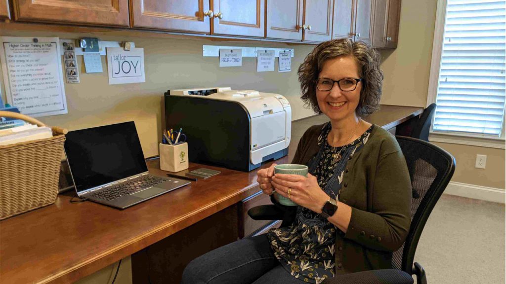 Jen at desk